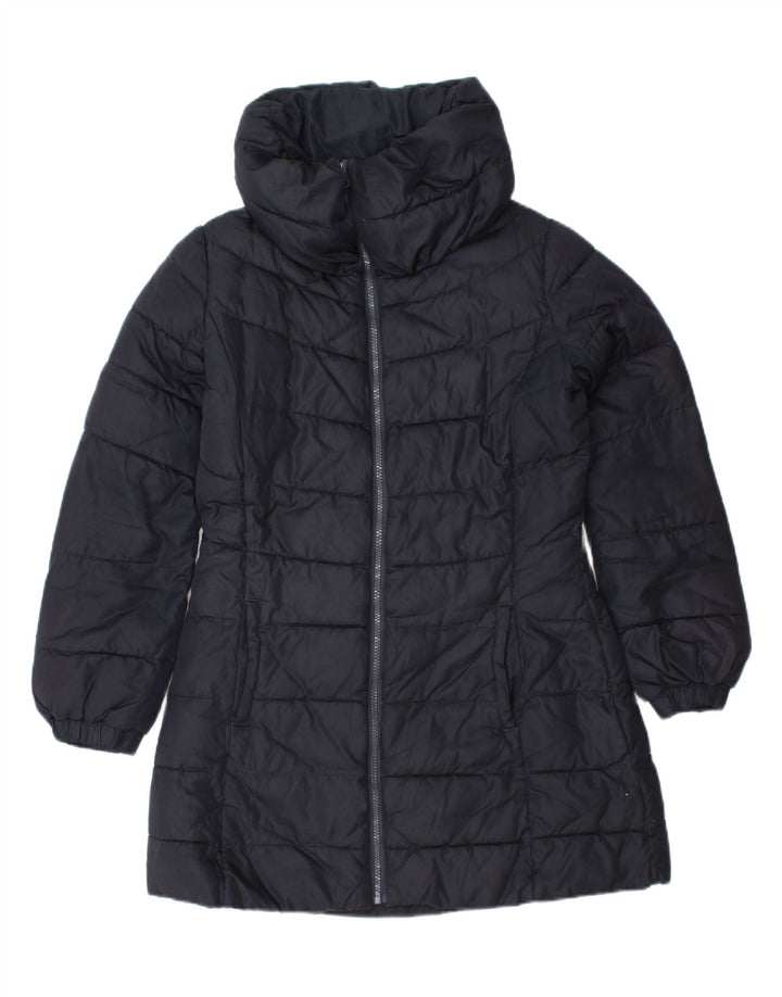 SISLEY Womens Padded Coat UK 12 Medium Navy Blue