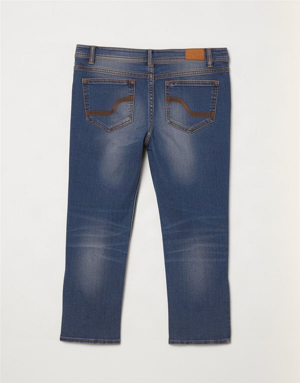 Calça jeans feminina Fat Face UK 8 pequena W28 L23 algodão azul