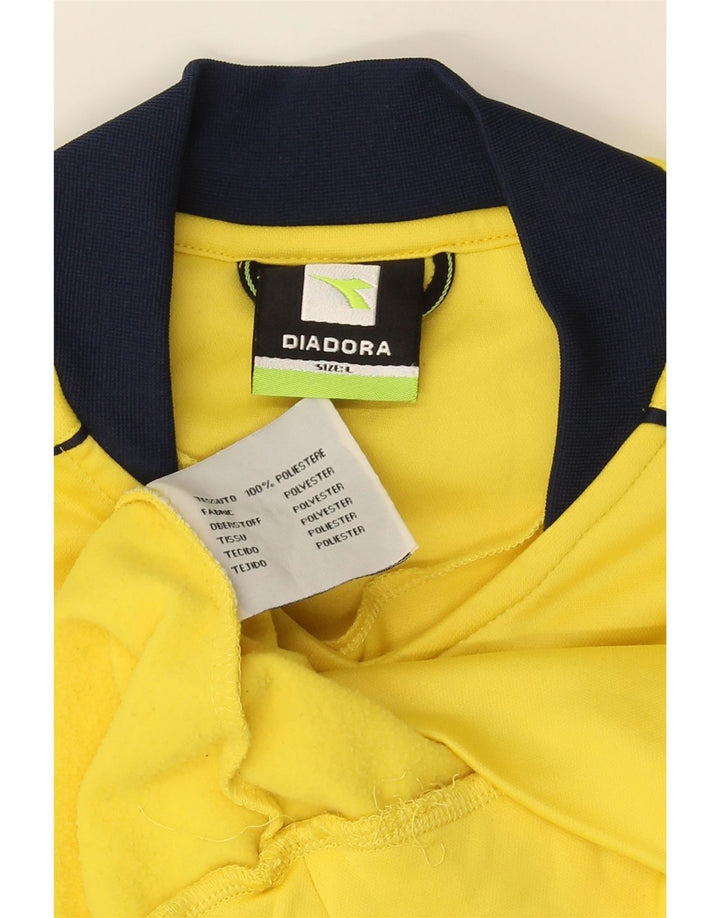 Diadora moletom masculino jumper grande amarelo colorblock poliéster