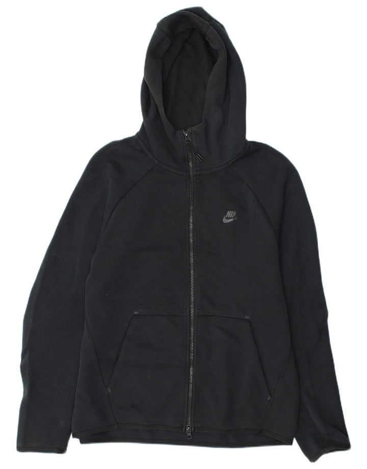 Suéter Nike masculino com capuz e zíper médio preto algodão