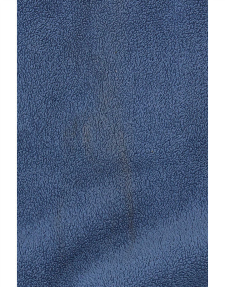 Jumper de lã masculino vintage com zíper e pescoço azul médio poliéster
