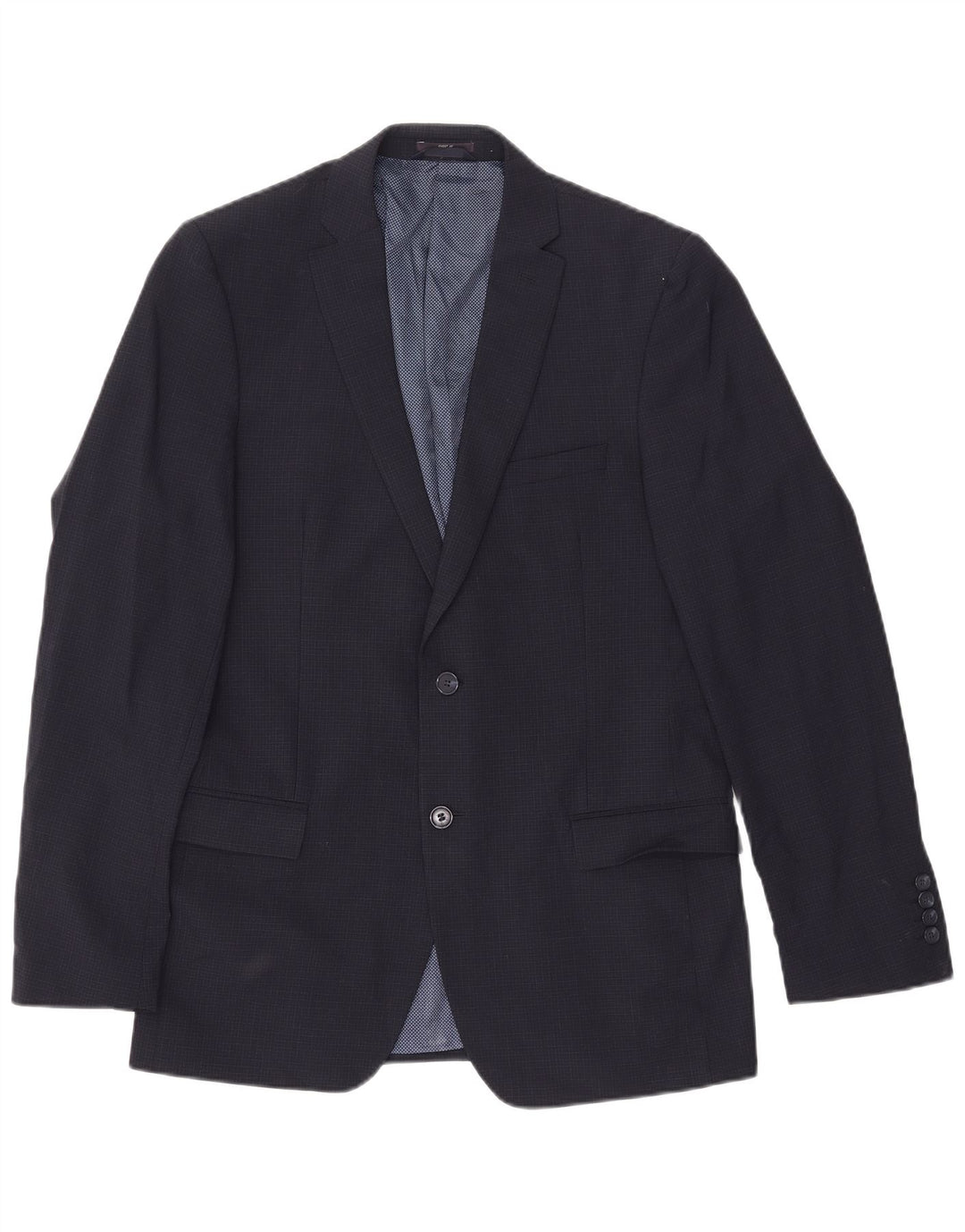 Jaqueta blazer masculina de 2 botões Marks & Spencer Reino Unido 40 grande xadrez azul marinho
