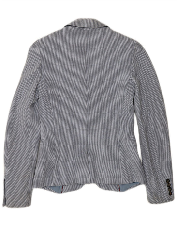 Jaqueta blazer feminina TOMMY HILFIGER com 2 botões US 2 XS azul xadrez algodão