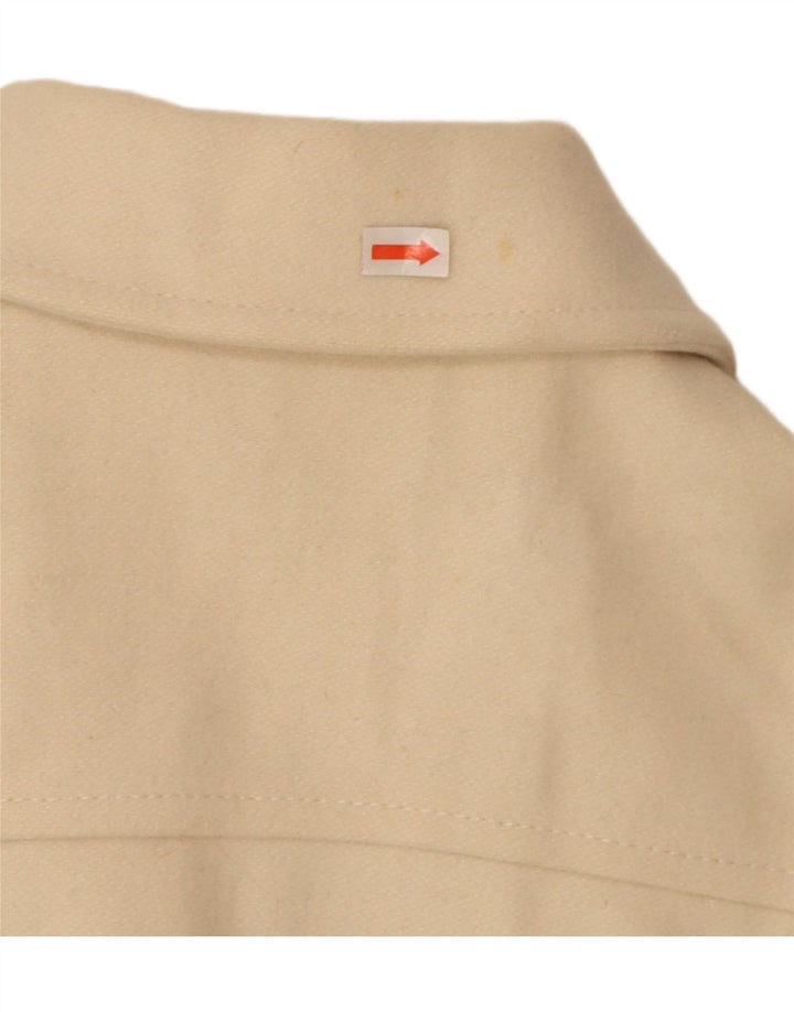 Casaco feminino Benetton com peito duplo IT 40 lã bege pequena