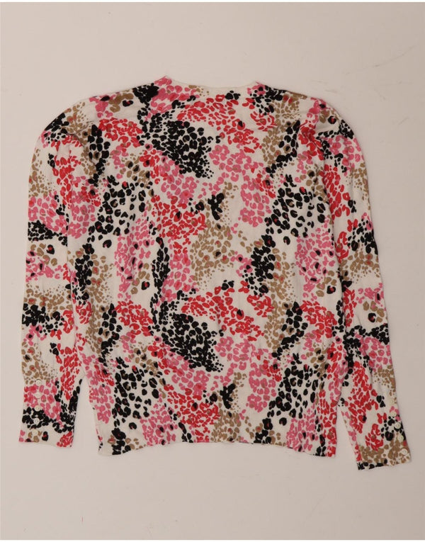 Suéter feminino Marks & Spencer com gola redonda Reino Unido 14 grande multicolorido
