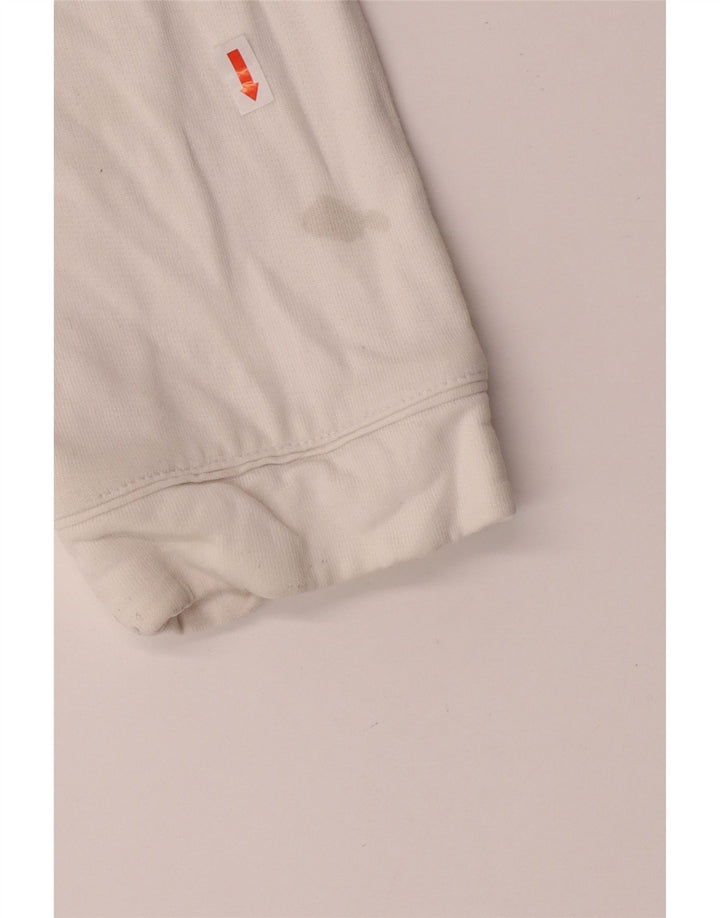 ADIDAS Womens Tracksuit Top Jacket UK 14 Grande Algodão Branco