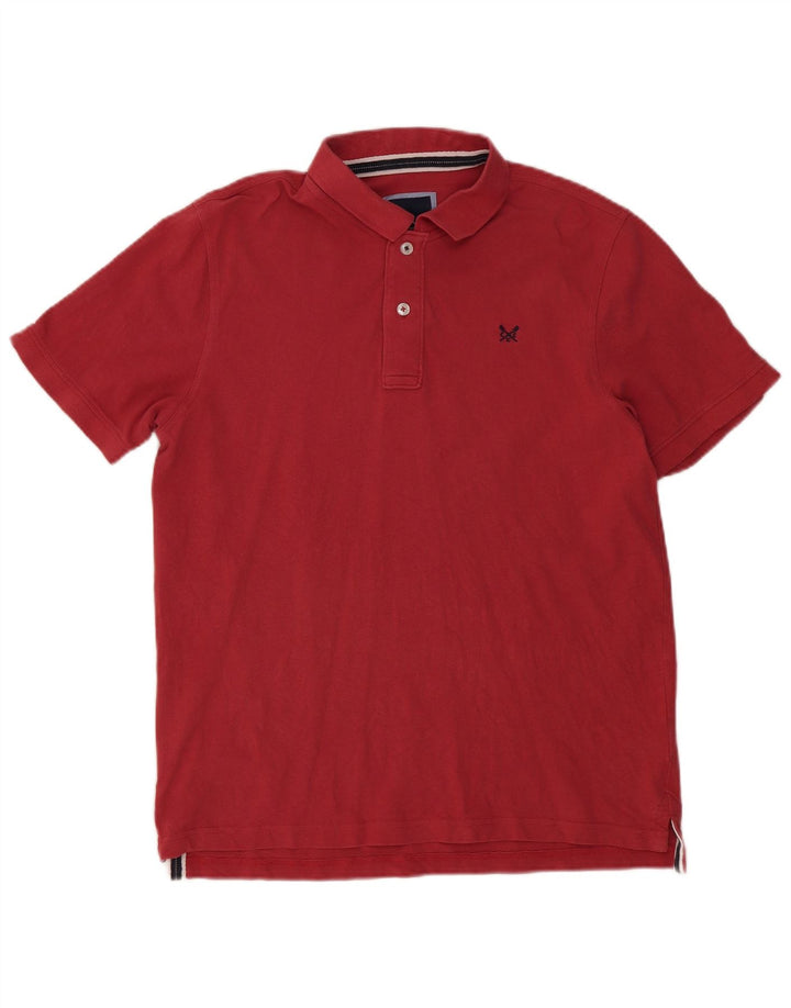 Camisa polo masculina Crew Clothing grande algodão vermelho