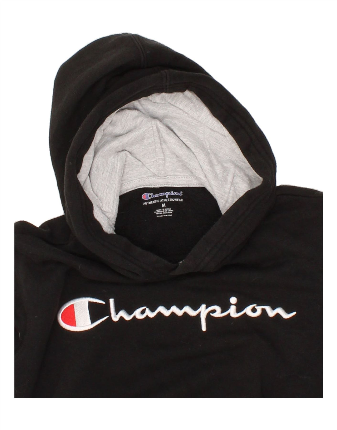 CHAMPION Boys Graphic Hoodie Jumper 9-10 Years Black Cotton Vintage Champion and Second-Hand Champion from Messina Hembry 