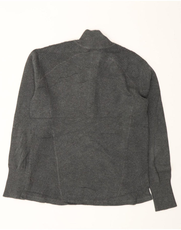 EDDIE BAUER Womens Zip Neck Jumper Sweater UK 18 XL Grey Cotton Vintage Eddie Bauer and Second-Hand Eddie Bauer from Messina Hembry 