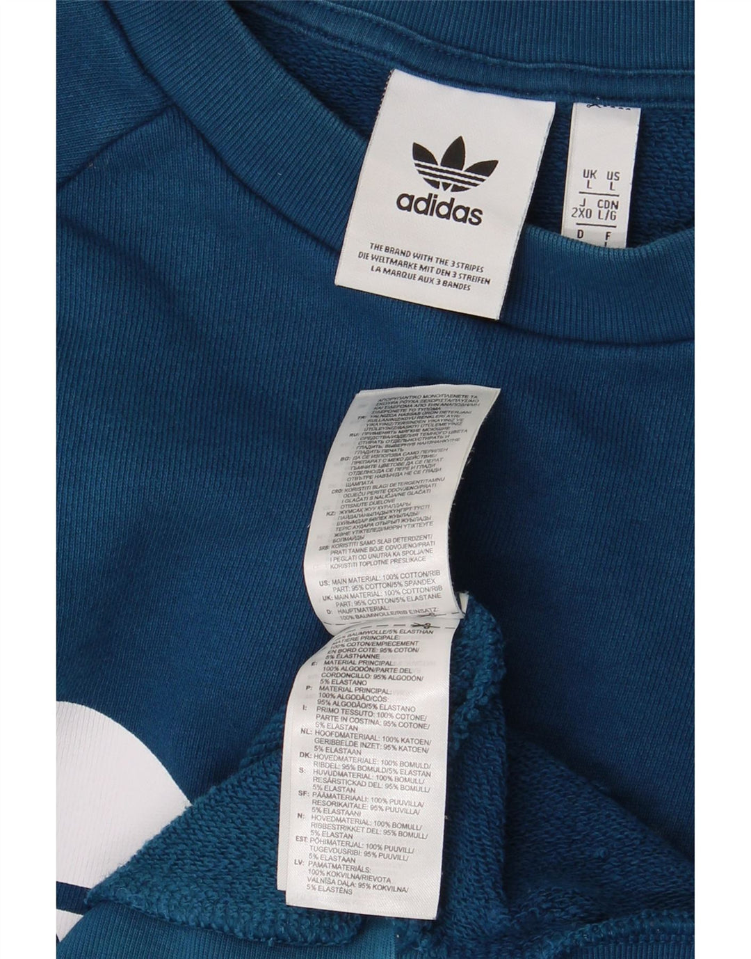 ADIDAS Mens Graphic Moletom Jumper Grande Algodão Azul