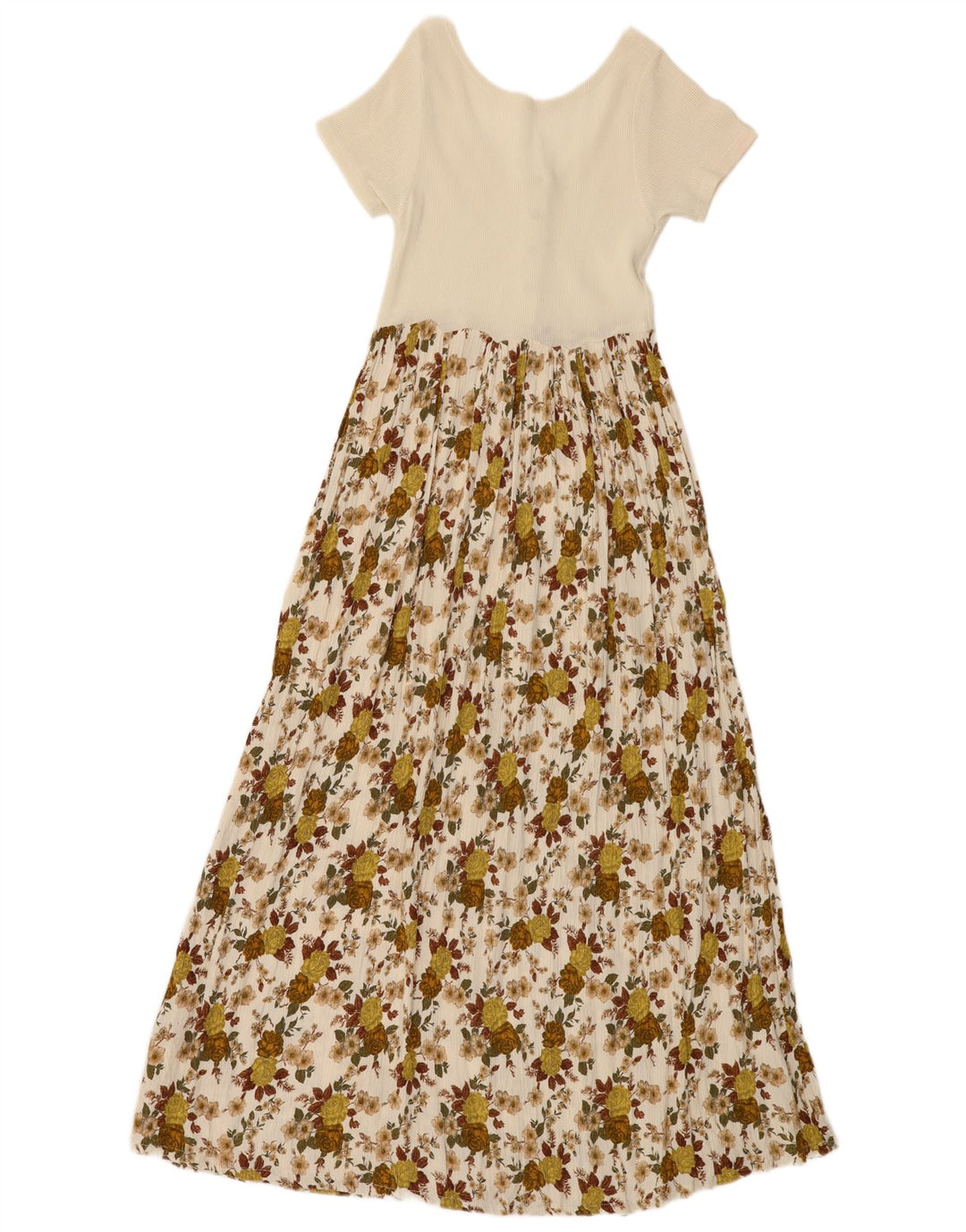 Vestido Maxi Feminino VINTAGE UK 4 XS Off White Floral