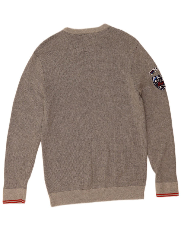 Suéter gráfico feminino Superdry UK 18 XL cinza manchado de algodão