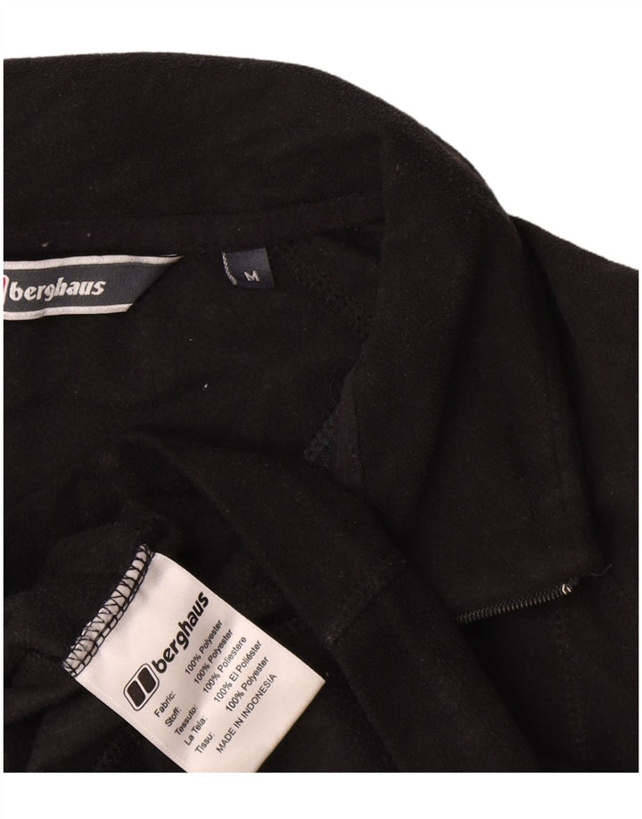 Berghaus Suéter masculino de lã com zíper e gola média poliéster preto