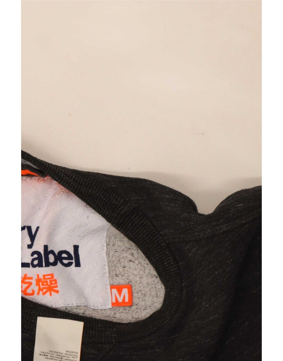 Superdry moletom masculino jumper médio cinza algodão manchado