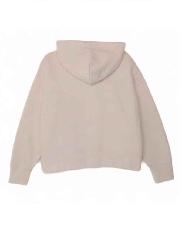 Zara Womens Oversized Hoodie Jumper Reino Unido 10 Pequeno Algodão Branco