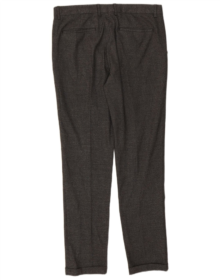Zara Mens Slim Suit Calças EU 42 Grande W32 L32 Cinza Poliéster