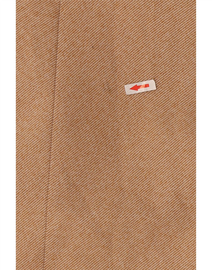 Casaco feminino Zara com peito duplo UK 14 poliéster bege médio