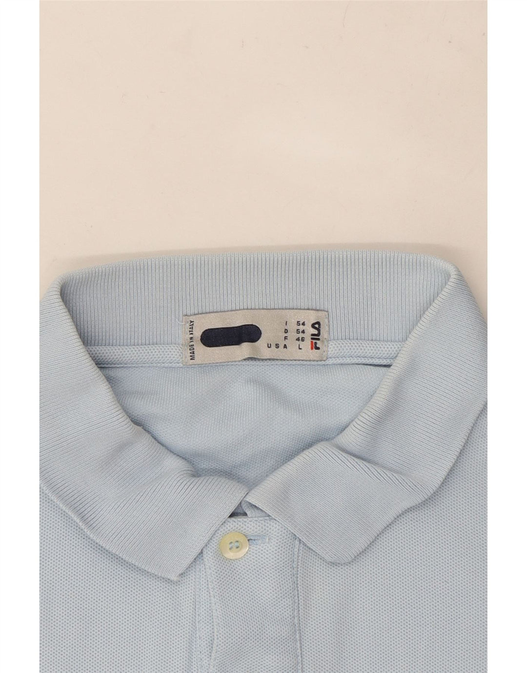 Camisa polo masculina de manga comprida FILA grande azul