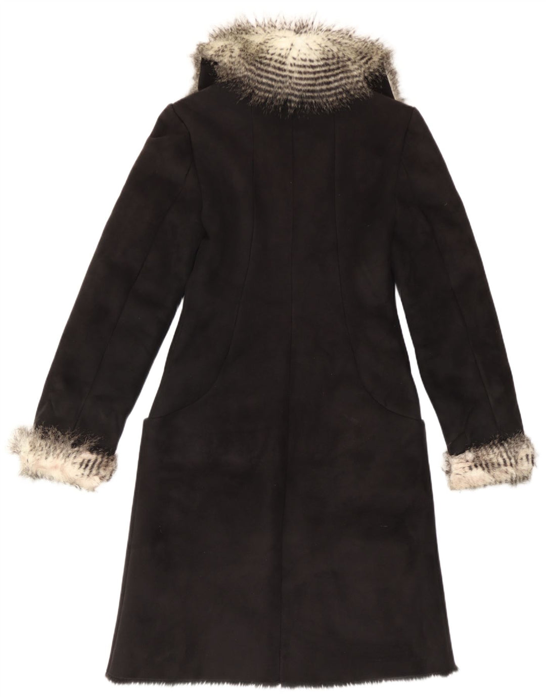 Sobretudo Sherpa feminino vintage IT 40 pequeno preto