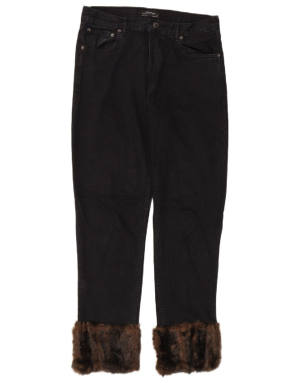 ZARA Jeans Slim Feminino EU 36 XS W26 L28 Algodão Preto
