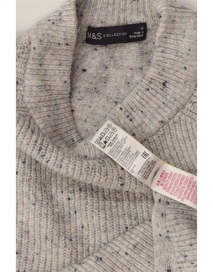 Suéter feminino Marks & Spencer com gola redonda Reino Unido 14 cinza médio manchado