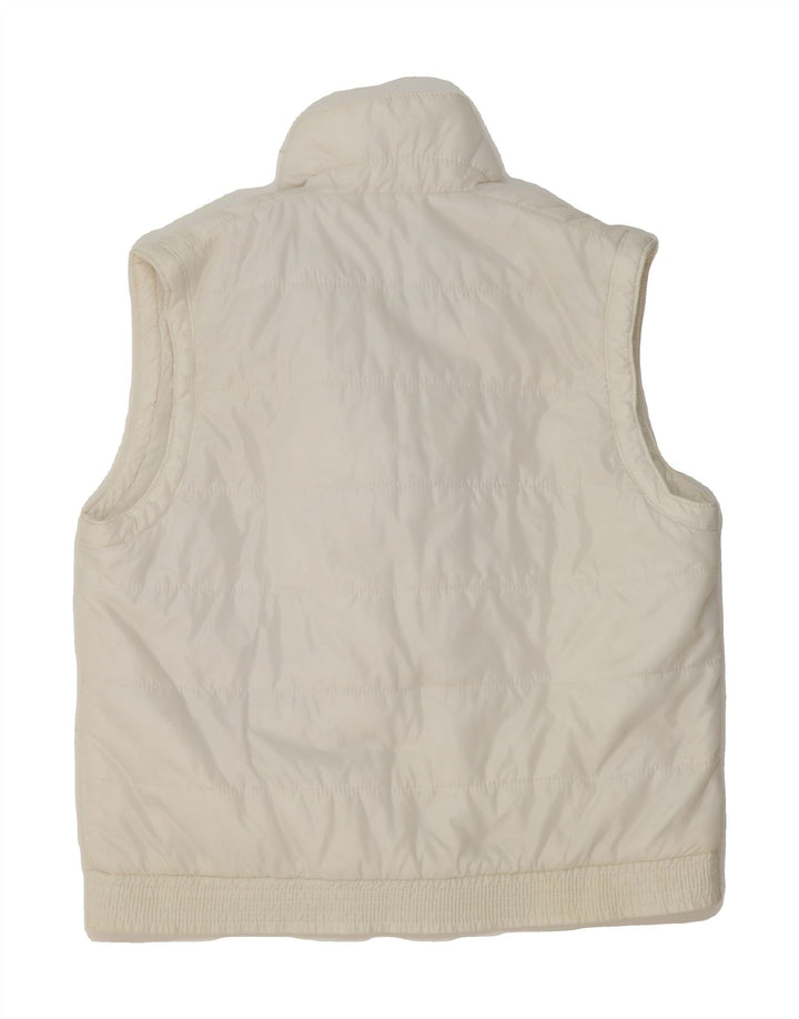 VINTAGE Womens Padded Gilet UK 14 Medium White Vintage Vintage and Second-Hand Vintage from Messina Hembry 