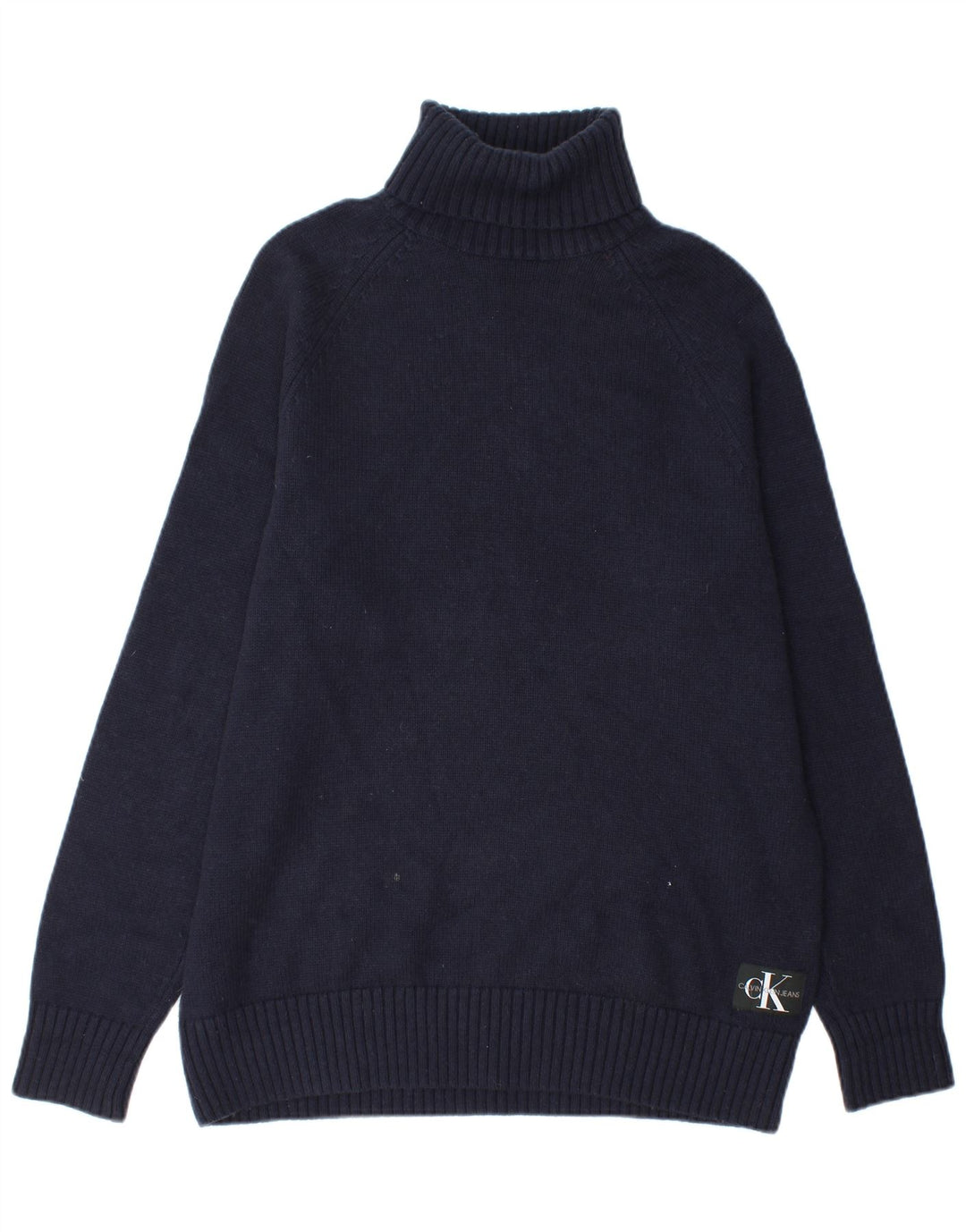 Suéter masculino Calvin Klein Jeans com gola redonda, algodão azul marinho médio
