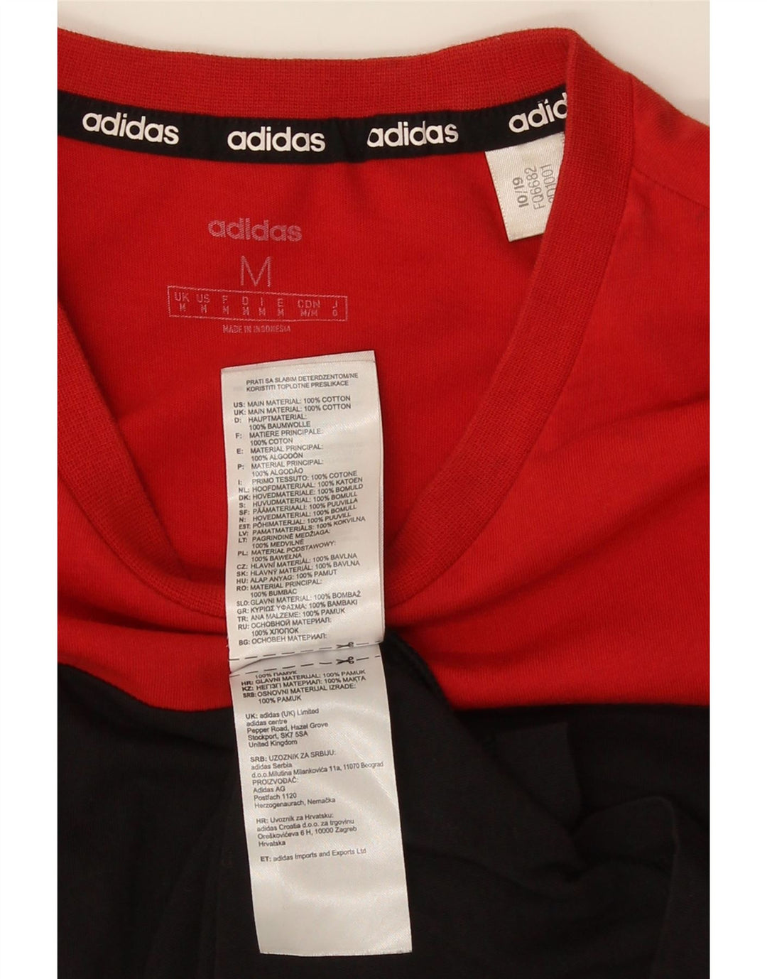 Adidas Mens Graphic T-Shirt Top Médio Preto Colorblock Algodão