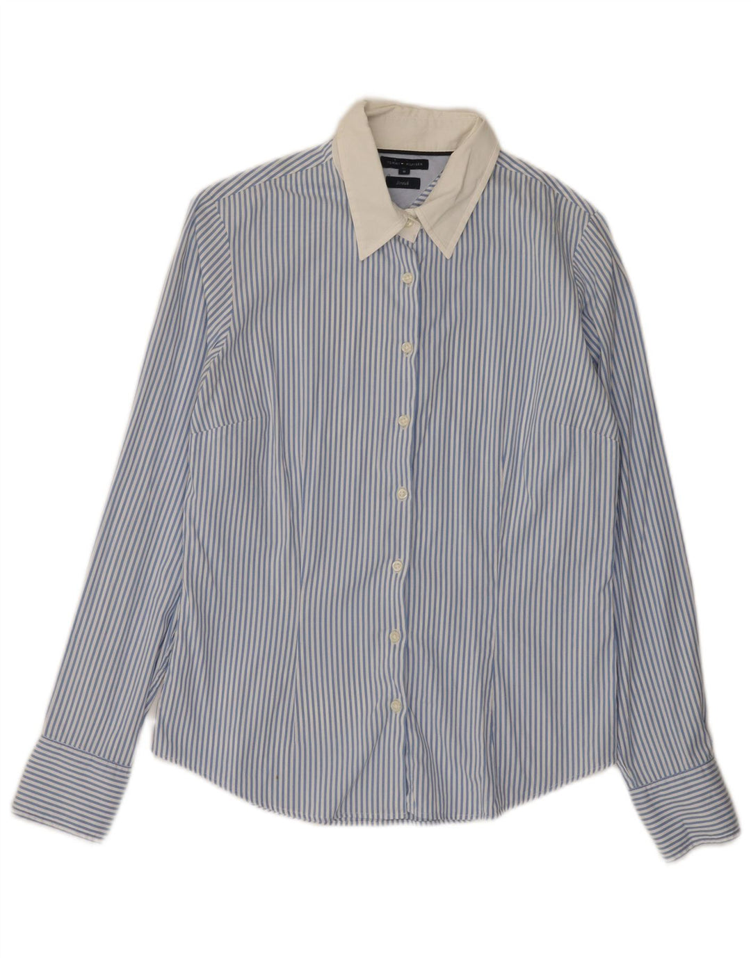 Camisa feminina Tommy Hilfiger EUA 8 médio listrado azul