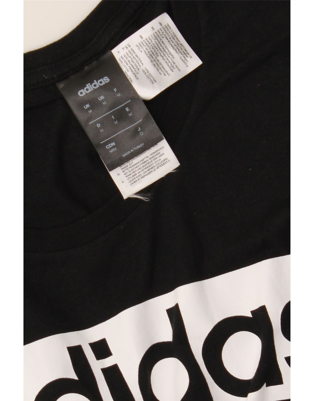 Adidas Mens Graphic T-Shirt Top Médio Algodão Preto