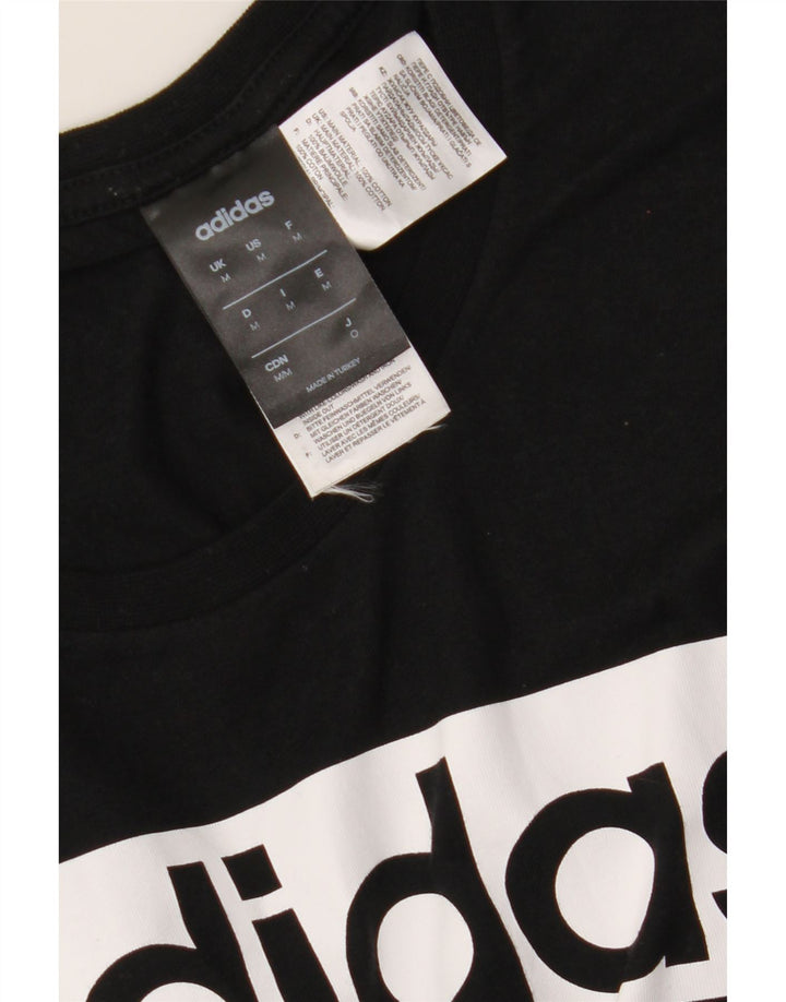 Adidas Mens Graphic T-Shirt Top Médio Algodão Preto