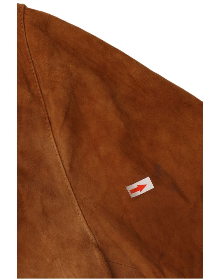 Jaqueta bomber masculina VINTAGE de camurça UK 36 pequena bege