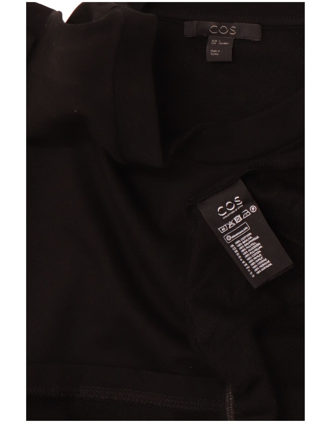 Blusa feminina COS Top UK 10 pequeno algodão preto