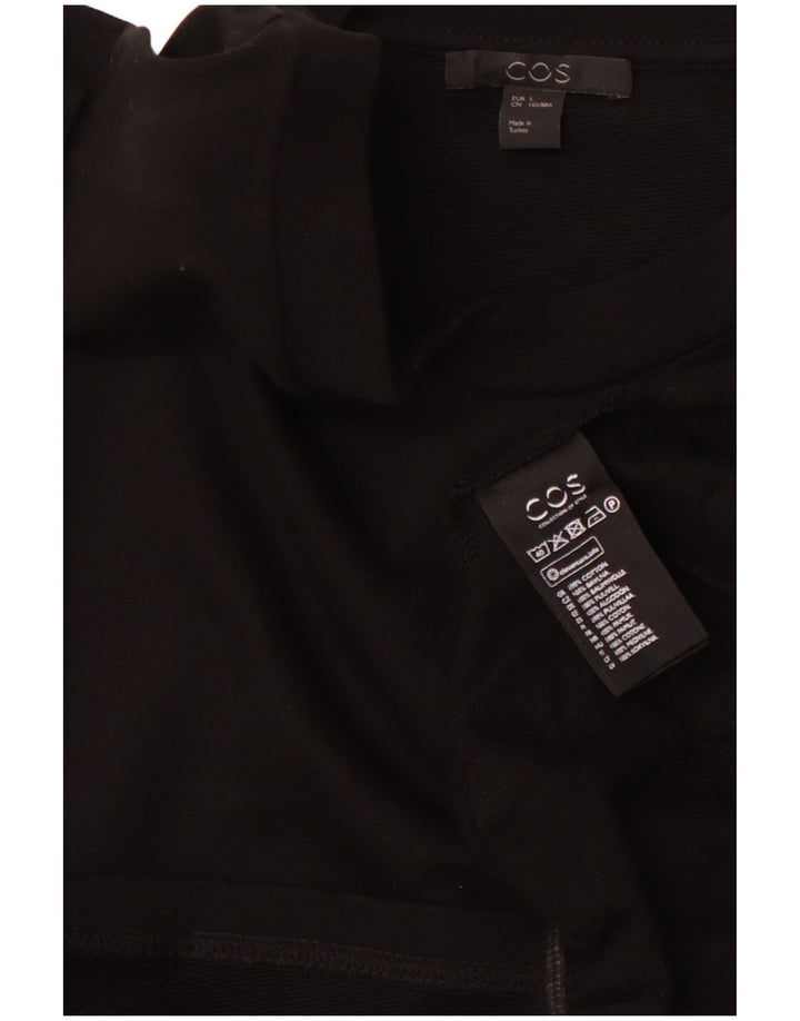 Blusa feminina COS Top UK 10 pequeno algodão preto
