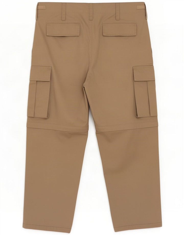 Calças cargo retas masculinas vintage W38 L27 Poliéster bege