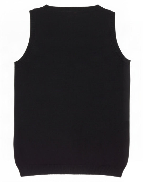 Zara Womens Vest Tank Top UK 14 Grande Algodão Preto