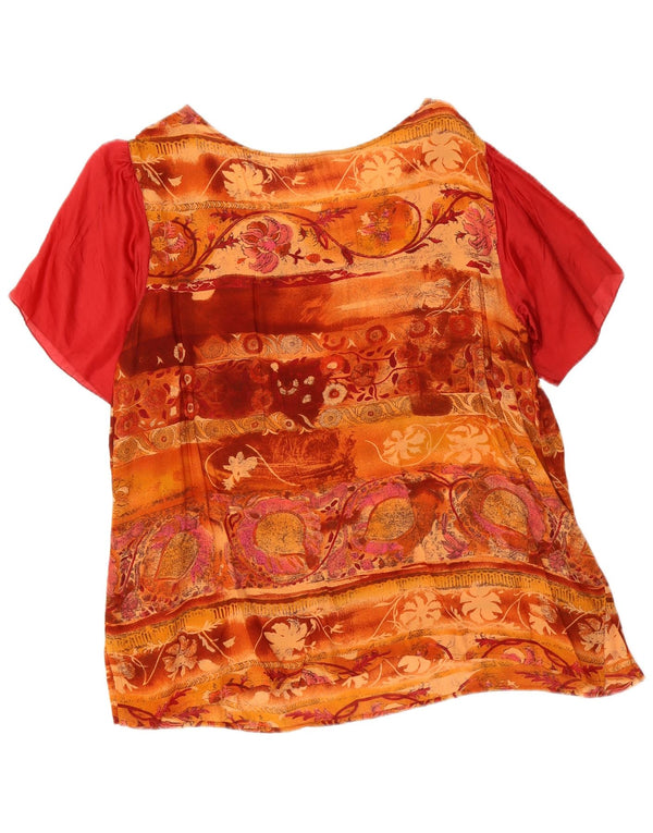 Blusa feminina Luisa Spagnoli UK 16 grande floral multicolorida