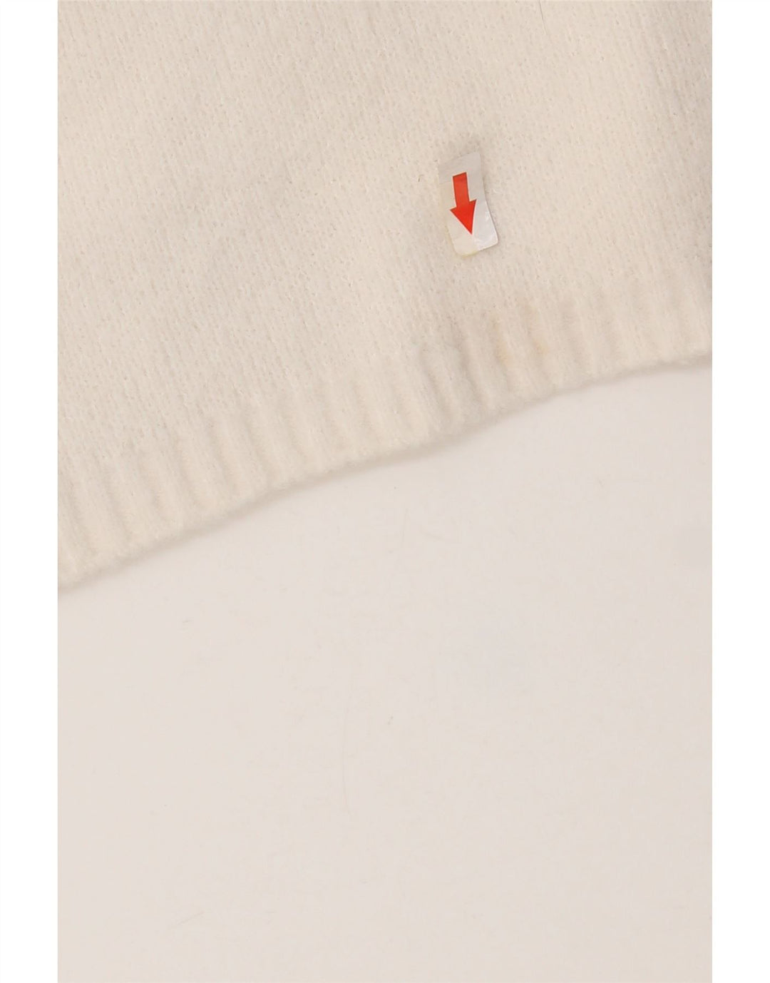 Suéter feminino Zara com gola redonda e gola redonda, Reino Unido 14, médio, branco, nylon