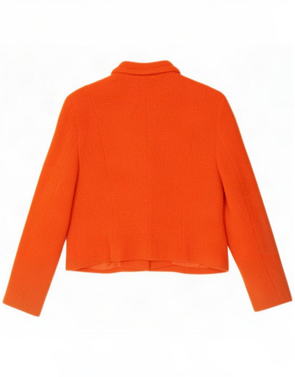 Kookai Jaqueta blazer feminina de 5 botões UE 42 grande lã laranja