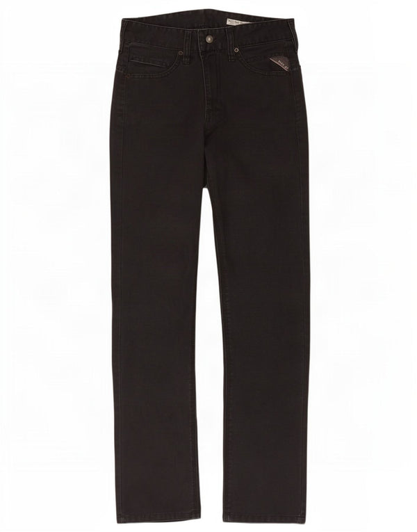 Replay Calça masculina reta casual W29 L32 algodão preto