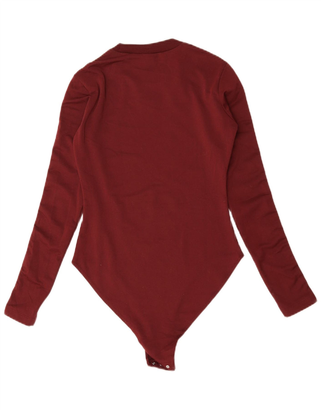 Bodysuit feminino de manga comprida ADIDAS UK 8 pequeno poliéster cor de vinho