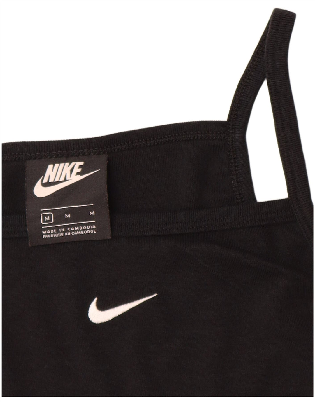 NIKE Meninas Crop Cami Top 10-11 Anos Médio Algodão Preto