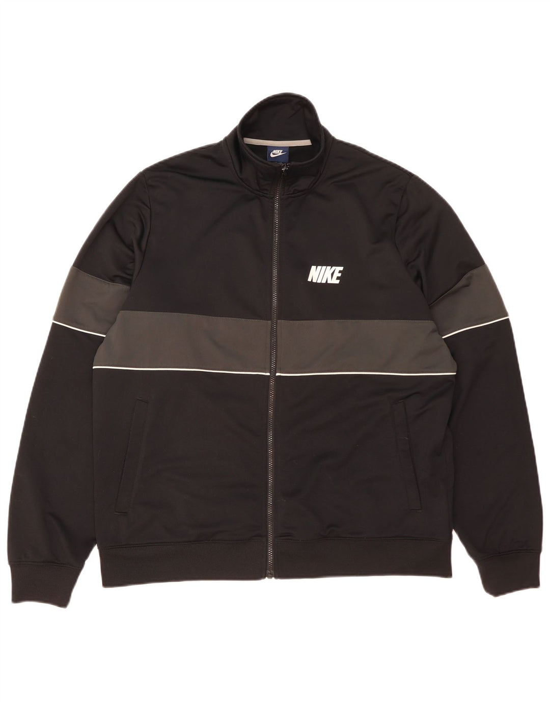 Nike Mens Tracksuit Top Jacket XL Preto Colorblock Poliéster
