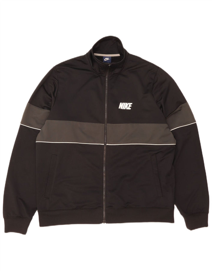 Nike Mens Tracksuit Top Jacket XL Preto Colorblock Poliéster