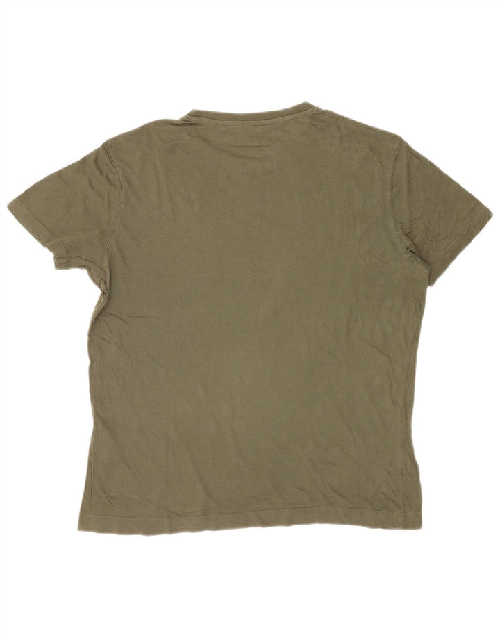 Camiseta gráfica masculina Dack's Top pequeno de algodão cáqui