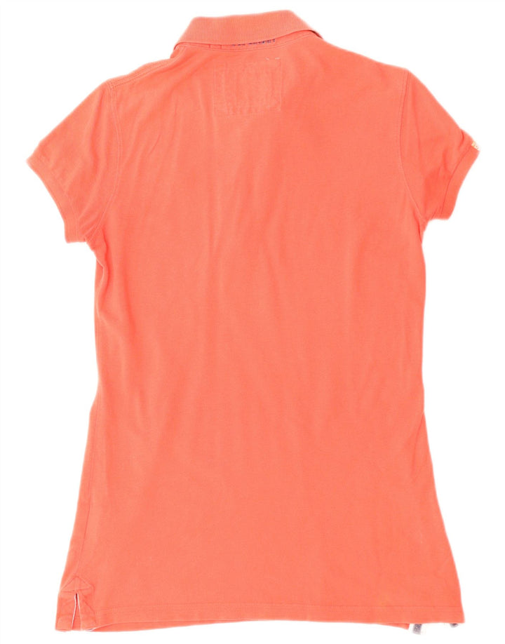 Camisa polo feminina Superdry UK 14 grande algodão vermelho