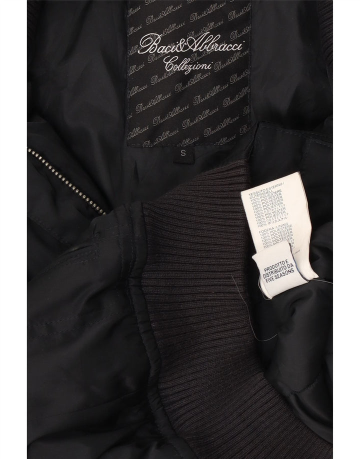 Jaqueta bomber feminina BACI & ABBRACCI UK 10 pequena azul marinho poliéster