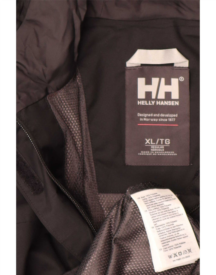 Jaqueta de chuva com capuz feminina Helly Hansen UK 18 XL poliéster preto