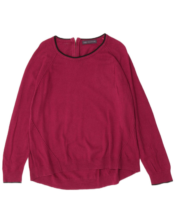 Suéter feminino Marks & Spencer com gola canoa Reino Unido 18 XL viscose roxa