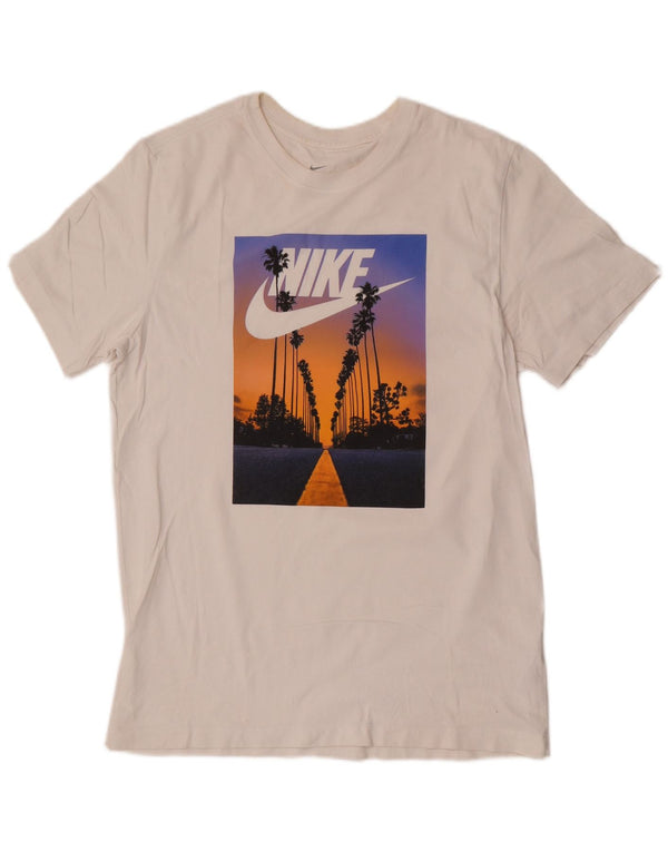 Camiseta Nike masculina gráfica Top médio algodão branco